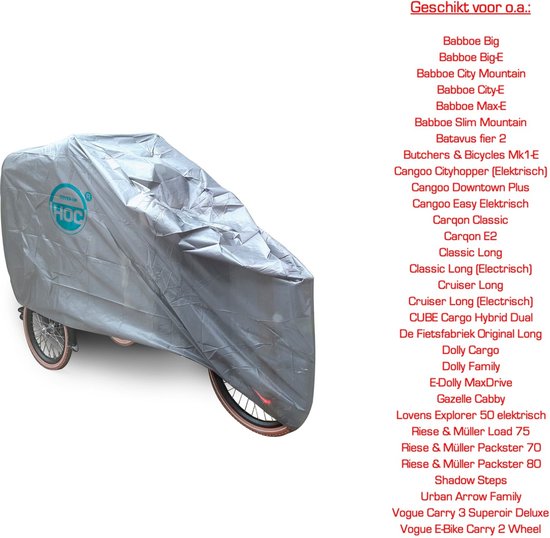 CUHOC Topkwaliteit Diamond Bakfietshoes Voor Grotere / Elektrische Bakfiets (met huif) o.a. bestemd als: Babboe hoes : Cruiser hoes : Dolly hoes : Vogue hoes : Urban Arrow Family hoes van CUHOC — afbeelding 2