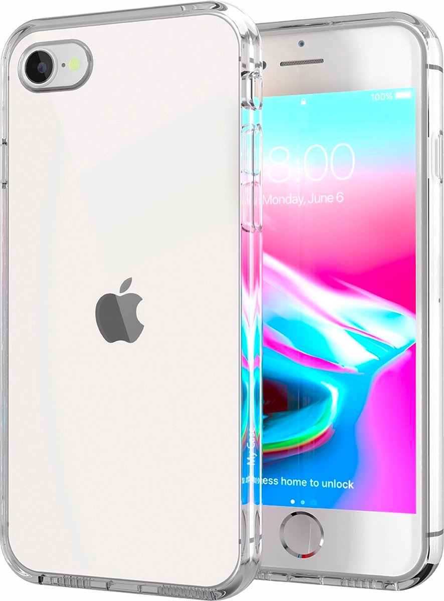iPhone 7/8/SE 2020/SE 2022 hoesje transparant siliconen case apple hoesjes back cover hoes extra stevig