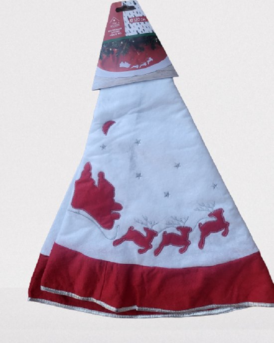 Klittenband Sluiting Wit Allernieuwste KerstboomROK Hoog - Rond Kerstboomkleed Onder De Kerstboom - Decoratie... | Bol Pluche Boommat Met Patroon