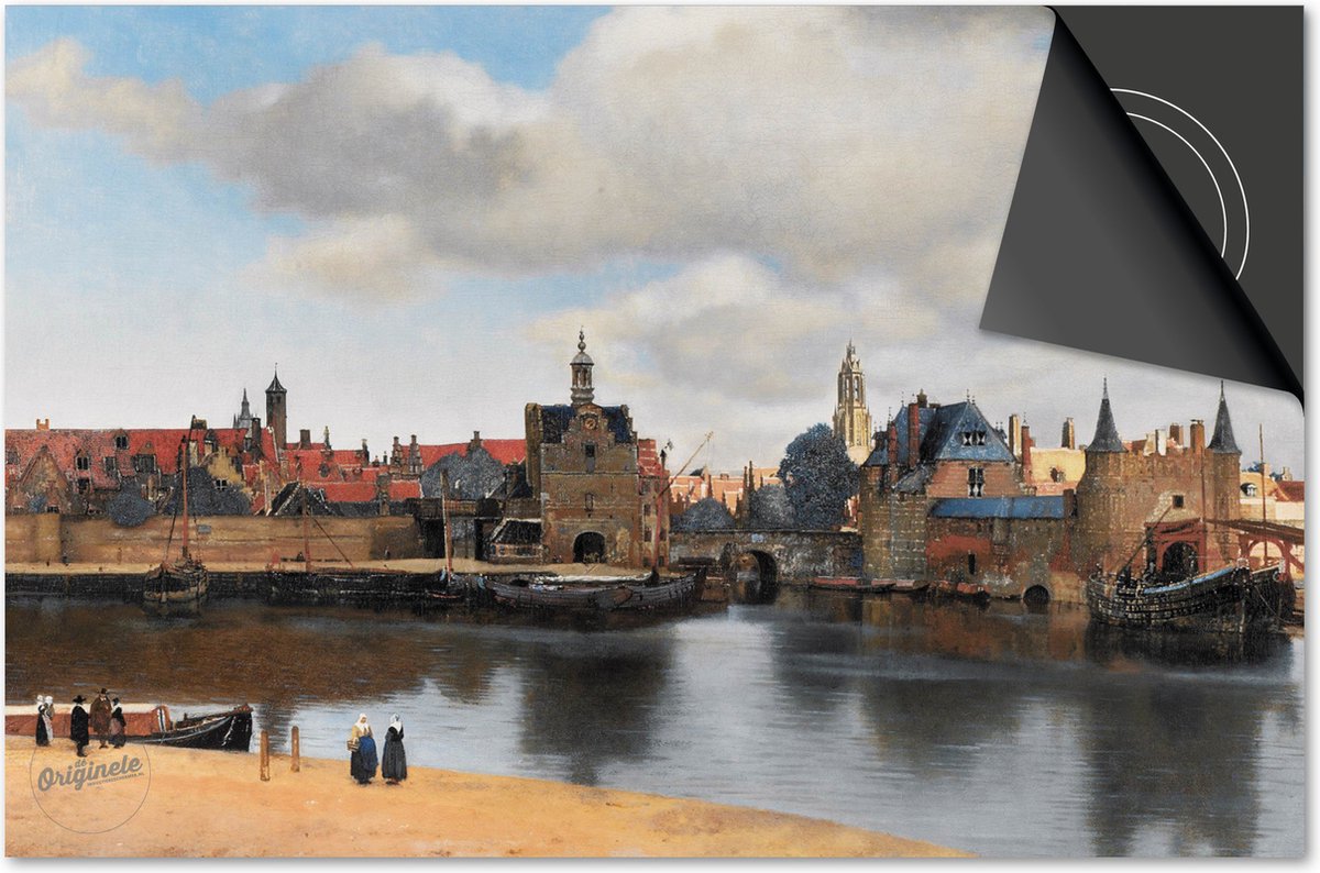 Inductie beschermer 77x51 - afdekplaat inductie mat - Dietrix Kookplaat beschermer - Exclusief - Oude Meesters - Vermeer Uitzicht op Delft