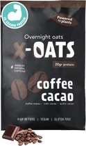 X-OATS - OVERNIGHT OATS - 24x70gr shake de flocons d'avoine - sain, végétalien, faible en sucre, sans gluten, 20g de protéines par portion - délicieux petit-déjeuner/repas, rapide et facile à préparer, 1 saveur - paquet de 24 [24x café/cacao]