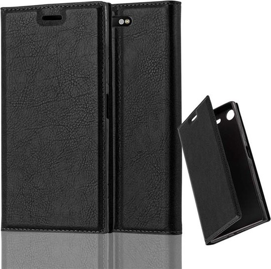 Coque Cadorabo pour Sony Xperia XZ1 en NOIR NOIR - Pochette de protection avec fermeture magnétique