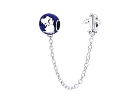 Fler® | Bedel | Past op populaire bedel armbanden (standaard-3mm) | armbandbedel | Veiligheidsketting | Avontuur | Wereld | Vliegtuig | Reizen bedel | Wereldreiziger | Bedelstopper | Hangbedel Charm | 925 Sterling Zilver | Emaille | Valentijn kado