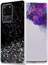 Cadorabo Hoesje geschikt voor Samsung Galaxy S20 ULTRA in Zwart met Glitter - Beschermhoes van flexibel TPU silicone met fonkelende glitters Case Cover Etui