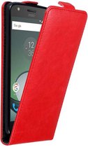 Cadorabo Hoesje voor Motorola MOTO Z PLAY in APPEL ROOD - Beschermhoes in flip design Case Cover met magnetische sluiting
