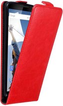 Cadorabo Hoesje geschikt voor Motorola Google NEXUS 6 in APPEL ROOD - Beschermhoes in flip design Case Cover met magnetische sluiting