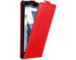 Cadorabo Hoesje geschikt voor Motorola Google NEXUS 6 in APPEL ROOD - Beschermhoes in flip design Case Cover met magnetische sluiting