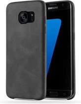 Cadorabo Hoesje geschikt voor Samsung Galaxy S7 EDGE in VINTAGE ZWART - Hard Case Cover beschermhoes van imitatieleer