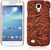Cadorabo Hoesje voor Samsung Galaxy S4 MINI met BROWN TIGER opdruk - Hard Case Cover beschermhoes in trendy design