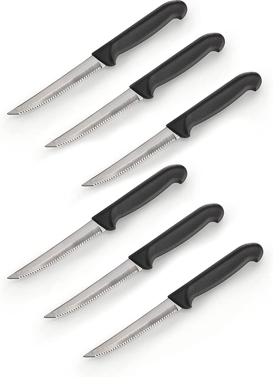 Buddy's Blades - keuken messen set 6 delig - RVS lemmet - zwart ergonomische handgreep