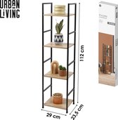 Urban Living Étagère étroite 4 étagères - Meuble de rangement ouvert - Bibliothèque à 4 niveaux