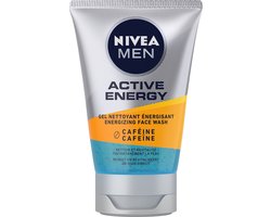 NIVEA MEN Active Energy Reinigingsgel - Gezichtsreiniger - Face Wash - Met Cafeïne - Revitaliseert de Huid - Gezicht Wassen - 100 ml