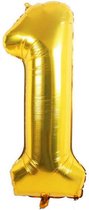Cakesmash cijfer folie ballon 1 van 86 cm goud - ballon - 1 - goud - eerste verjaardag - 1e - folie ballon - cijferballon