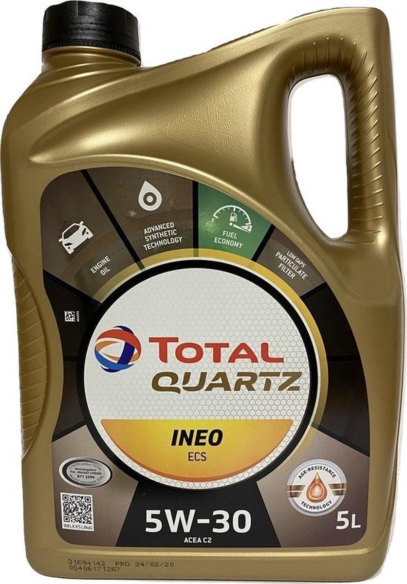 Huile moteur TOTAL Quartz Ineo ECS 5W30 Essence et Diesel 5 L