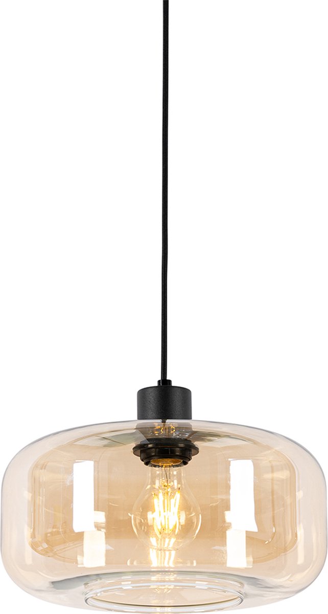 QAZQA bizle - Art Deco Hanglamp - 1 lichts - Ø 28 cm - Beige - Woonkamer | Slaapkamer | Keuken - QAZQA