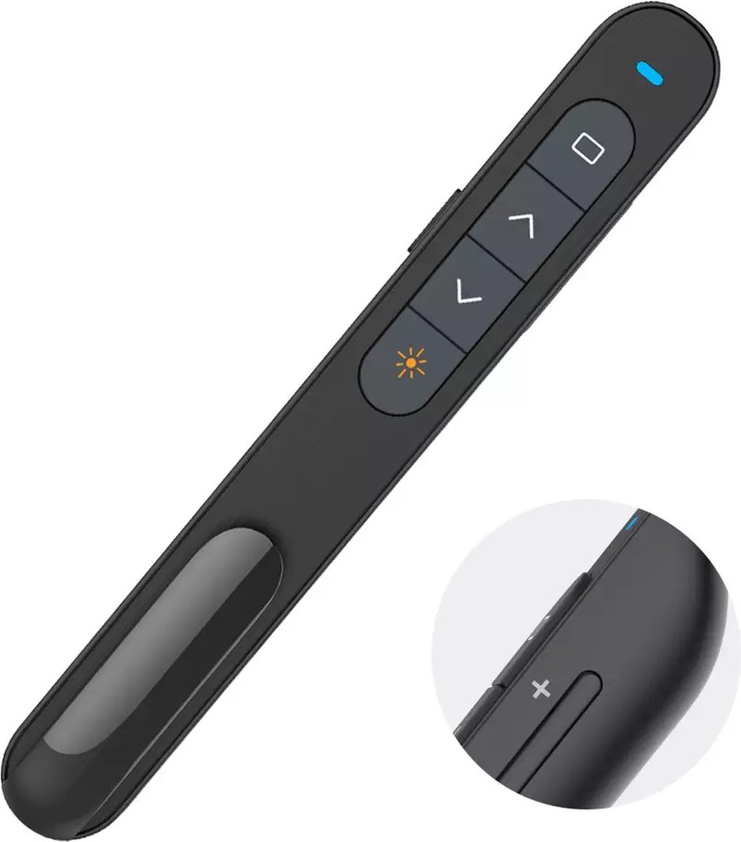 Draadloze USB Presenter Met Laser Pen Pointer - Presentatie Afstandsbediening - zwart