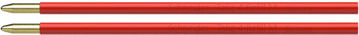 Schneider balpenvulling - voor balpen Take 4 - 2 stuks - rood - S-77292
