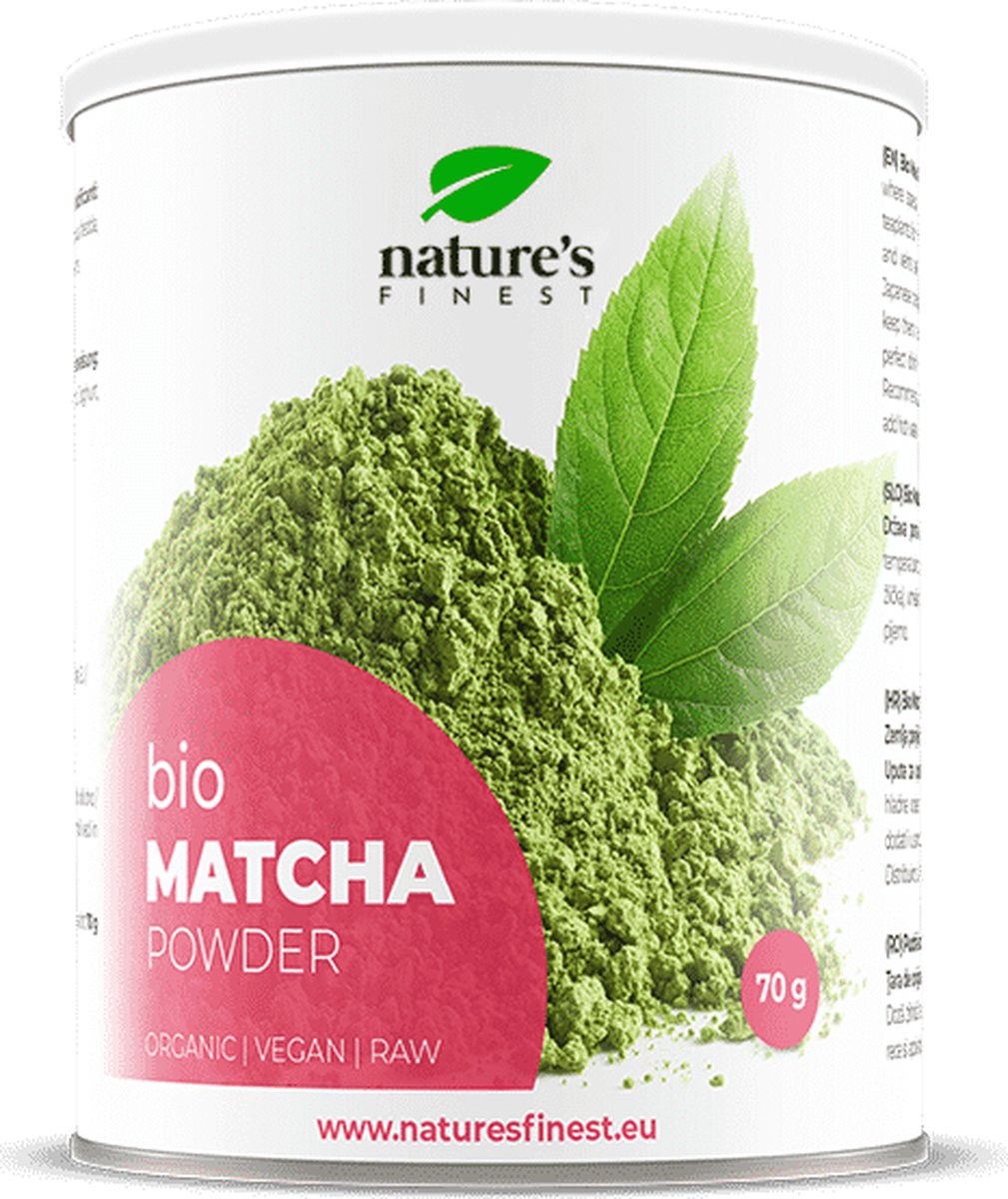 Nature's Finest Matcha Powder Bio - Biologische Groene Theepoeder - Ondersteunt Spijsvertering Geheugenfunctie Energieboost - Rijk aan Catechinen en Antioxidanten