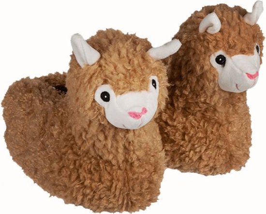 MikaMax Pantoufles femmes en Alpaga - Pantoufles Lama - Pantoufles Animaux - Super Doux - Taille Unique (36 à 41)