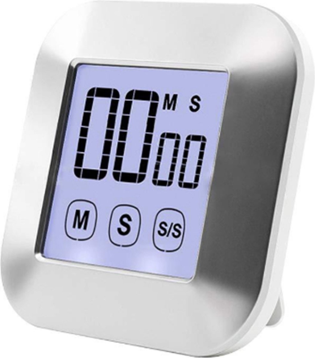 Keuken Timer Digitale Kooktimer, Touch Screen Display Timer met Alarm, Count Down & Up, Grote LCD Timer voor Keuken, Koken, Bakken