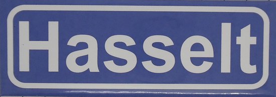 Panneau de nom de lieu aimant pour réfrigérateur Hasselt.