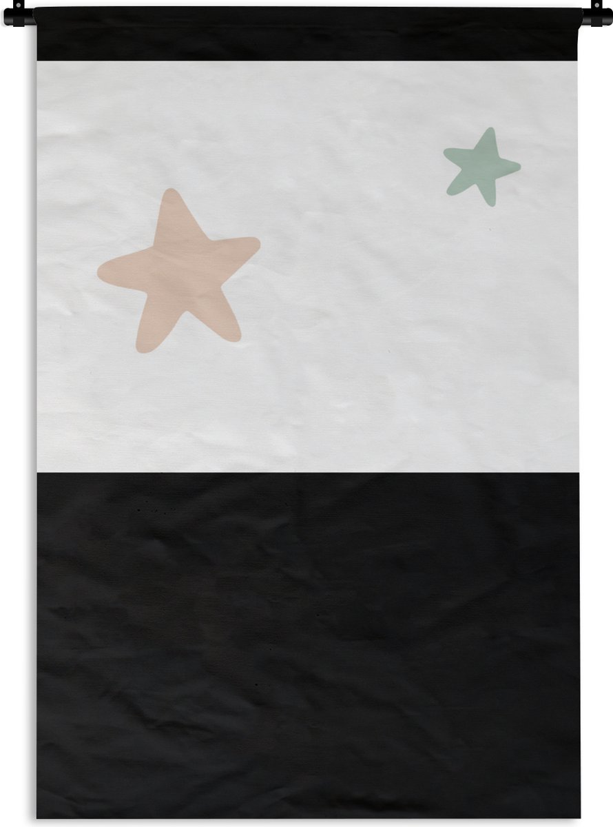 Wandkleed - Wanddoek - Sterren - Pastel - Meiden - Jongens - Kinderen - 90x67.5 cm - Wandtapijt