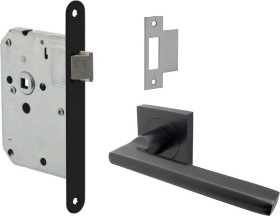 Enkele Deurklink Zwart Vierkant 8 Mm Horus Fapim - Robuuste Deurkruk Met Rozet