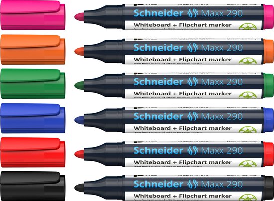 Schneider whiteboardmarker - Maxx 290 - ronde punt - 5+1 gratis - voor whiteboard en flipover - S-129096