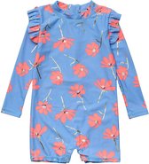 Snapper Rock - Maillot de bain anti-UV pour bébés - Manches longues - Beach Bloom - Blauw/Rose - Taille 0 (< 68cm)