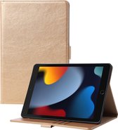 Phreeze Tablethoes - Geschikt voor iPad 2022 10e Generatie - 10.9 Inch - Luxe Lederen Hoesje - Ingebouwde Standaard met Kaarthouders - Hoesje met Magnetische Sluiting - Beschermhoes - Goud