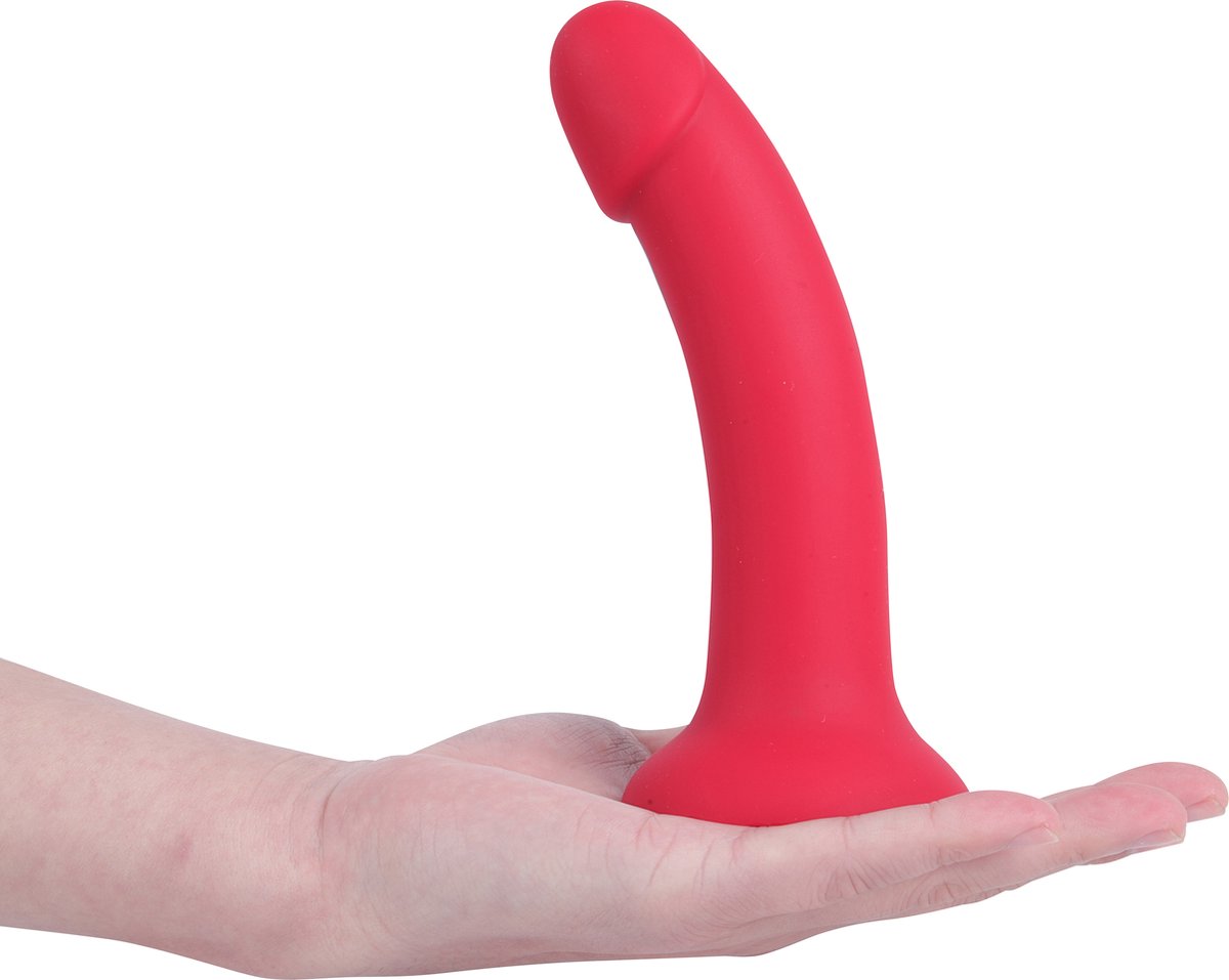 Goedkoopste Banoch | Dildo Claes - rood | siliconen met zuignap | 17 cm lang | Ø 3,4 cm