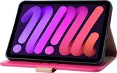 Phreeze Tablethoes - Geschikt voor iPad Mini 2021 Hoes - 8.7 Inch - Luxe Lederen Hoesje - Ingebouwde Standaard met Kaarthouders - Hoesje met Magnetische Sluiting - Beschermhoes - Roze
