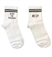 Sockston Socks - Text Socks - "Step to Freedom" Socks - Grappige Sokken - Vrolijke Sokken