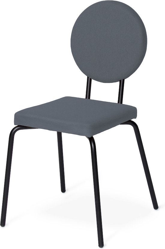 Puik Design- Option - Eetkamerstoel - Donkergrijs - Square seat/Round backrest