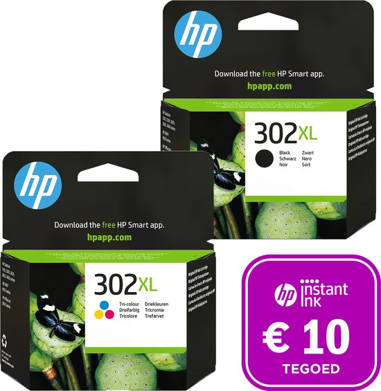 HP 302 - Inktcartridge kleur XL & zwart XL + Instant Ink tegoed - HP