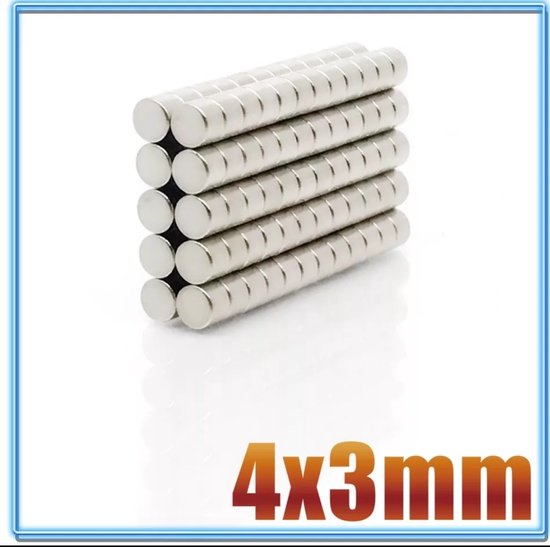 Foto: Magneet 4x3mm 100 stuks