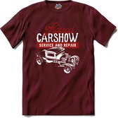 Hotrod Carshow Service and Repair | Auto - Cars - Retro - T-Shirt - Unisex - Burgundy - Maat M