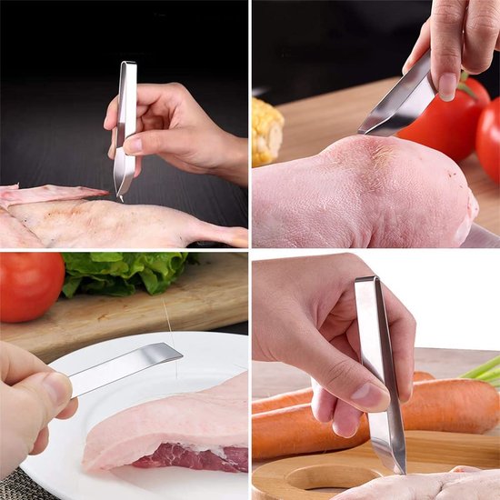 Lot De 5 Pinces à Désarêter En Inox - Pour Retirer Les Arêtes De Poisson Et Les Poils De Viande, Tailles 10.8 à 16 Cm