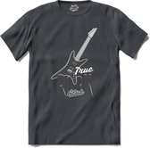 Vibrations Of Power True Rock | Muziek - Gitaar - Hobby - T-Shirt - Unisex - Mouse Grey - Maat L
