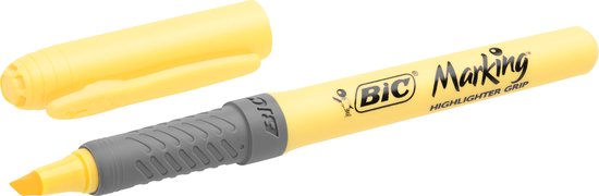 BIC Highlighter Grip Pastel Markeerstiften met Verstelbare Schuine Punt - Diverse Kleuren - 6 Stuks - BIC