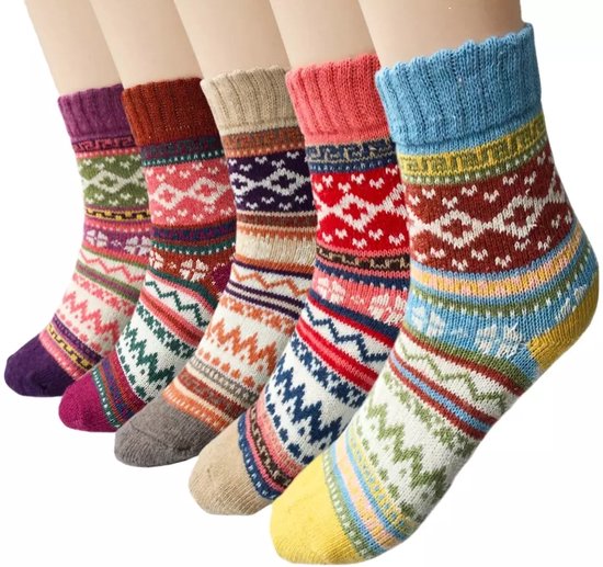 Marapin - Chaussettes d'hiver - Chaussettes d'hiver - Chaussettes pour la maison - 5 paires - Taille 38-42