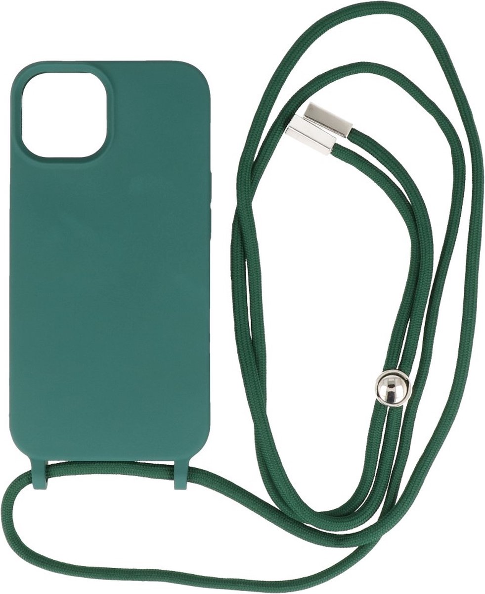 Hoesje met Koord 2.5mm Dikke Back Cover Kleur Groen geschikt voor Iphone 14