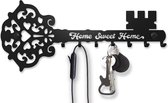 Sleutelrekje Sweet Home voor aan de Muur (Rek met 7 Haken) Decoratief, Metalen Sleutelhanger voor Voordeur, Keuken, of Garage | Bewaar Huissleutels, Werksleutels, Autosleutels | Vintage Wanddecoratie