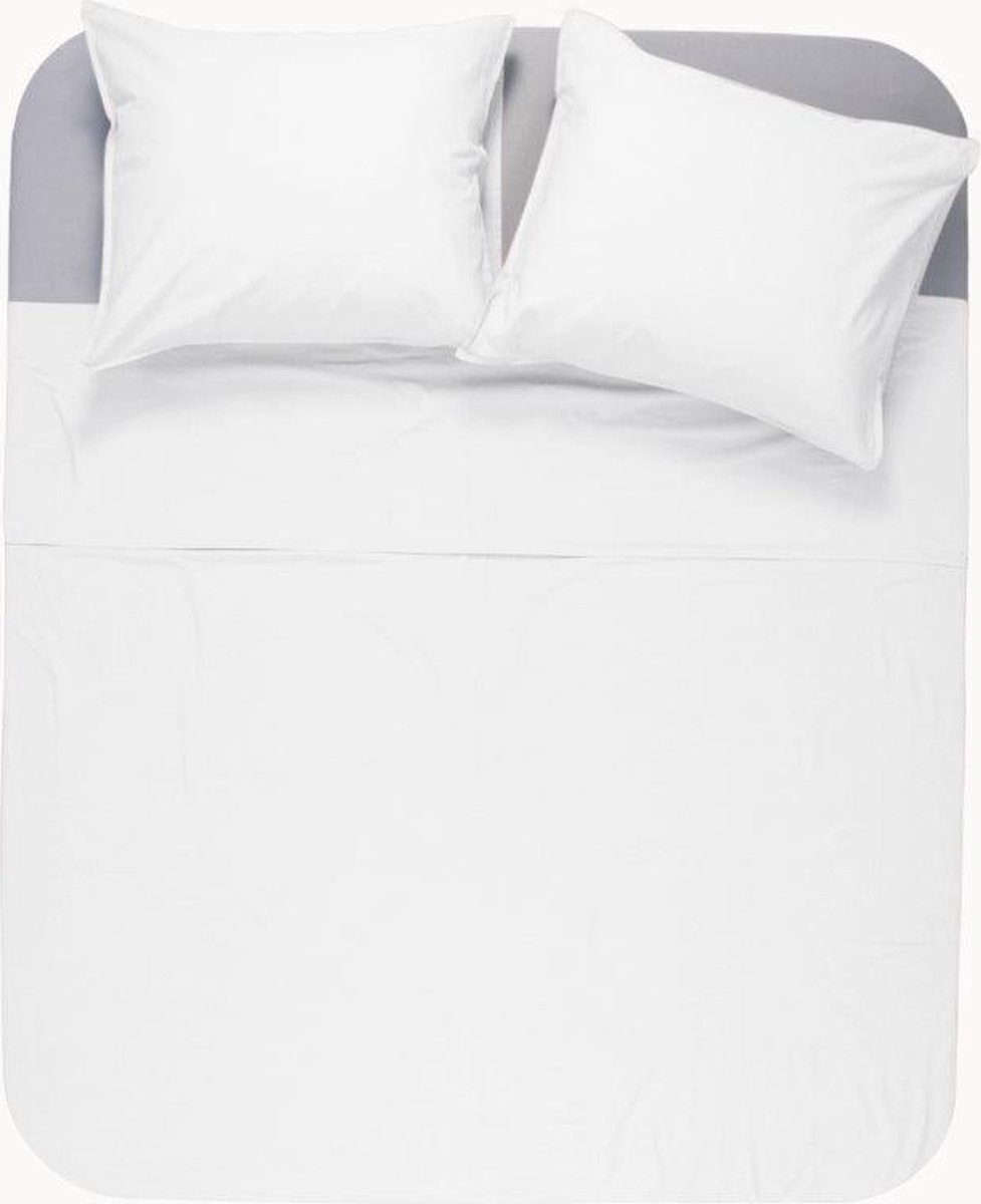 Y-NOT - Dekbedovertrek met kussensloop - Mat Satijn Soft Love White - 1 Persoons - 140x200/220 cm