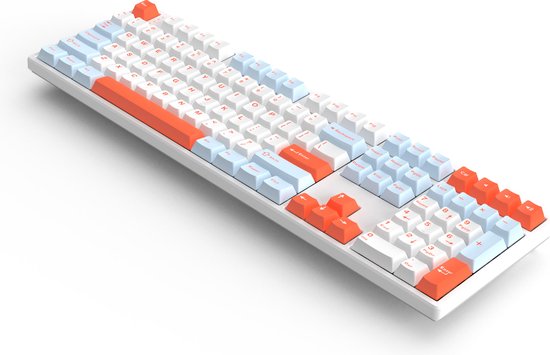 HelloGanss 108T White Feather - Mechanisch Gaming Toetsenbord - RGB - QWERTY - Hot-swappable - Wit/Oranje - HelloGanss