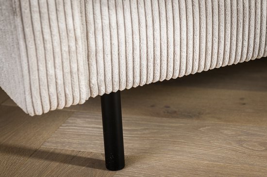 Canapé 3 Places Tissu Côtelé Naturel - Canapé Roard - 200x135cm - Giga Meubel