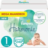 Pampers - Harmonie / Pure - Maat 1 - Mega Maandbox - 240 luiers