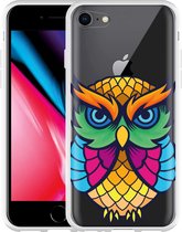 iPhone 8 Hoesje Colorful Owl Artwork - Designed by Cazy