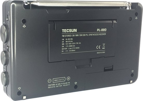 Tecsun Draagbare PLL/DSP-ontvanger met SSB TECSUN PL-368 (zwart