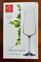 2 setjes van 2 RCR Armonia Champagne flute , kristallen glazen